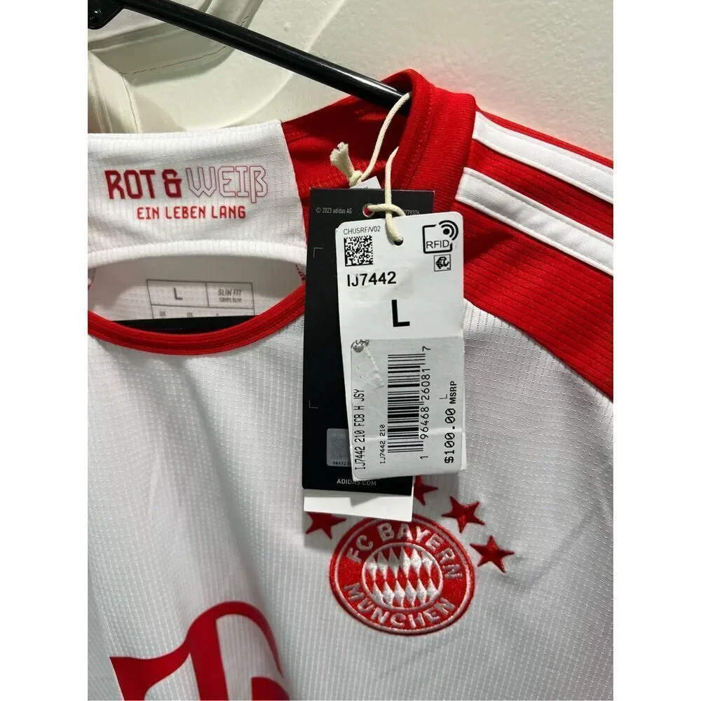 BNWT BNIB Authentic FC Bayern Munich Munchen Adidas 2023/24 Home Jersey L